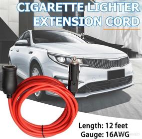 img 3 attached to 🔌 12ft/3.6m Car Cigarette Lighter Extension Cable by Digit.Tail - 15A 250V Fused, Male to Female Socket Plug Lead Cord for 12V 24V Vehicle Power Transformer, Ideal for Refrigerator, Vacuum, Diffuser, and Inflator