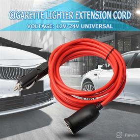 img 2 attached to 🔌 12ft/3.6m Car Cigarette Lighter Extension Cable by Digit.Tail - 15A 250V Fused, Male to Female Socket Plug Lead Cord for 12V 24V Vehicle Power Transformer, Ideal for Refrigerator, Vacuum, Diffuser, and Inflator