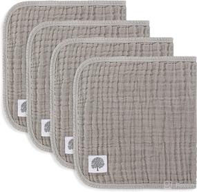 img 4 attached to 👶 Muslin Cotton Burp Cloths - 4 Pack Large Cotton Burping Clothes for Boys, Girls, and Unisex - Gray Set by Parker Baby