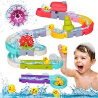 🛁 46 pcs bath toy set: fun baby shower bathtub toys for 12-18 month toddlers with mini duck, ball track, and water slide – perfect birthday gifts for boys & girls ages 1-8! логотип