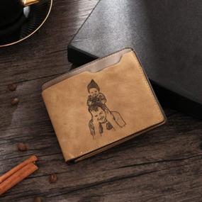 img 2 attached to Personalized Photo Wallet For Men Father Personalized Initials Name Leather Wallet Money Clip Wallet Father Gift For Father Husband