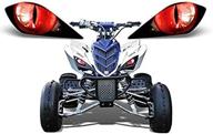 🔴 amr racing atv headlight eye graphics decal cover for yamaha raptor 700/250/350 - optimal eclipse red seo логотип