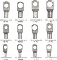 комплект наконечников медных проводов морского класса из 130 шт. с кольцевыми клеммными соединителями аккумуляторной батареи — ассортимент кольцевых наконечников sc для тяжелых условий эксплуатации для обжима сварочного кабеля, 12 размеров логотип
