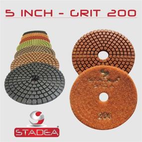 img 1 attached to 🪨 STADEA Grit 100 (Set of 2) 5 Inch Diamond Polishing Pads for Wet Grinder - Ideal for Granite, Marble, Concrete, and Stone Polishing