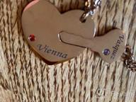 img 1 attached to 🔑 Customizable Valyria Stainless Steel Heart Puzzle Key Necklace Set with Birthstones and Personalized Name review by Aaron Wilson
