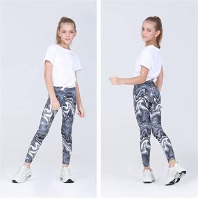 img 2 attached to Quedoris 3 Pack Mermaid 🧜 Printed Leggings - Girls' Clothing Leggings