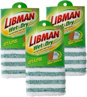libman 1485 microfiber wet and dry mop replacement refills - 3 pack, green and white логотип