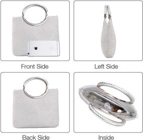 img 2 attached to LIFEWISH Crystal Rhinestone Cocktail Wedding（Silver S） Women's Handbags & Wallets ~ Clutches & Evening Bags