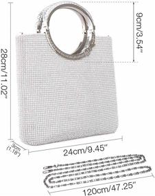 img 3 attached to LIFEWISH Crystal Rhinestone Cocktail Wedding（Silver S） Women's Handbags & Wallets ~ Clutches & Evening Bags