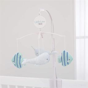 img 2 attached to 🐋 NoJo Underwater Adventure - Narwhals & Fish Navy, Grey & Light Blue Musical Mobile: A Soothing Melody for Little Ocean Explorers!
