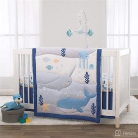 img 1 attached to 🐋 NoJo Underwater Adventure - Narwhals & Fish Navy, Grey & Light Blue Musical Mobile: A Soothing Melody for Little Ocean Explorers!