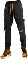 mens hip hop utility nylon cargo pants 3d pockets tapered fit bottoms premium multifunctional fabric logo