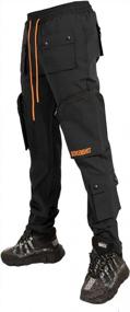 img 3 attached to Mens Hip Hop Utility Nylon Cargo Pants 3D Pockets Tapered Fit Bottoms Premium Multifunctional Fabric