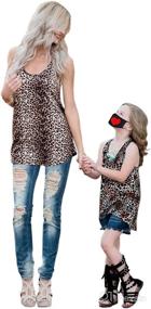 img 4 attached to 🐆 Matching Mommy and Me Outfits: Leopard Print Blouse Shirt for Casual Family Style!