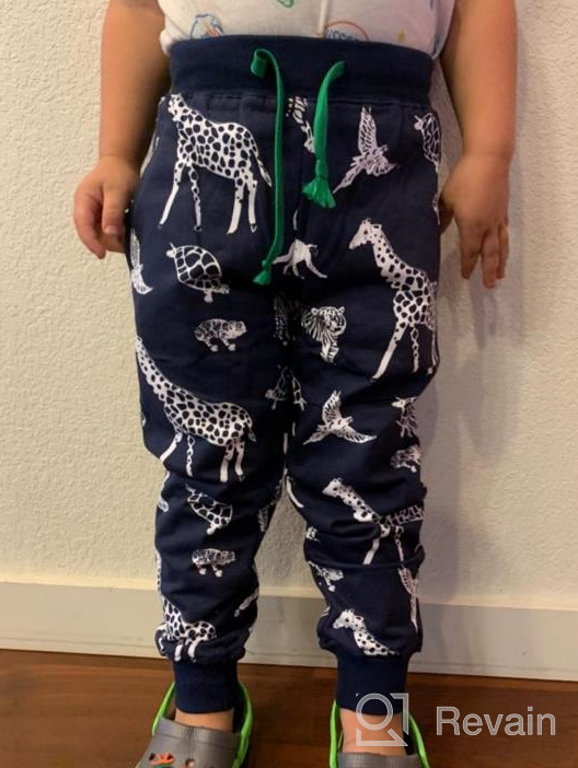 img 1 attached to EULLA Boys Jogger Pants - Cartoon Printed Cotton Sweatpants with Drawstring & Elastic Waistband, Featuring Convenient Pocket review by Rodney Bullock