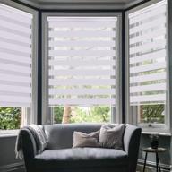 luckup white horizontal zebra dual roller blinds day and night curtains - easy to install 17.7" x 59" window shade - optimal for seo logo