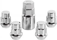 topline products c40405 chrome 1.25" standard acorn wheel locks 1/2" thread set of 4 locks with 1 key logo