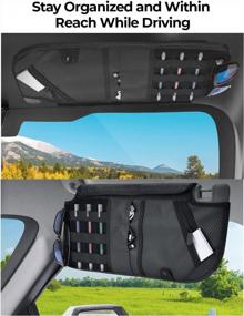 img 2 attached to F150 F250 F350 2015-2022 Passenger Side Truck Sun Visor Panel Organizer With Molle Tactical, Visor Sunglass Holder Tool Storage Pouch By ISSYAUTO