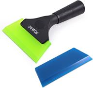 foshio squeegee scraper shower mirror glass wiper window cleaner with 1 extra rubber blade non-slip handle for auto window tint tool home logo