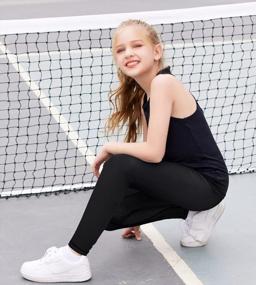 img 2 attached to Высокоэффективные леггинсы для девочек для занятий йогой, бегом и теннисом: активные леггинсы Zaclotre'S Footless