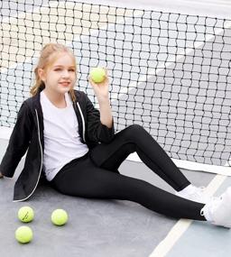 img 3 attached to Высокоэффективные леггинсы для девочек для занятий йогой, бегом и теннисом: активные леггинсы Zaclotre'S Footless