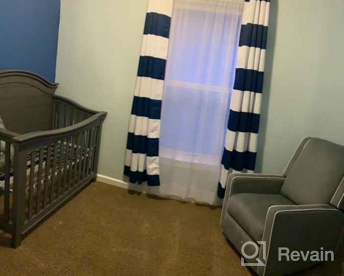 img 1 attached to Red And White Stripe Room Darkening Window Curtains With Grommet Top - Set Of 2 Panels, Each 52"X84" - DriftAway Mia Stripe Collection review by Gary Generale
