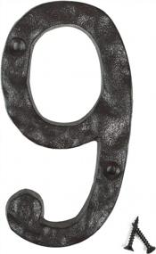 img 4 attached to Rustic Cast Iron House Number 9 With Vintage Hammered Look - Heavy Duty, Maximum Rust Protection For Outdoor Address Display