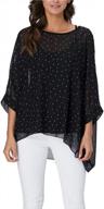 vanbuy women's casual loose sheer blouse shirt with printed batwing sleeves and chiffon poncho for summer logo