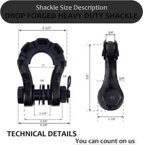 img 2 attached to 🔗 AMBULL Shackles Upgrade 3/4" D Ring Shackle (2 Pack) 70,000 lbs Break Strength - 7/8" Pin, Isolator, and Washer Kits for Tow Strap, Winch, Off-Road Truck Recovery - Black