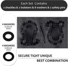 img 1 attached to 🔗 AMBULL Shackles Upgrade 3/4" D Ring Shackle (2 Pack) 70,000 lbs Break Strength - 7/8" Pin, Isolator, and Washer Kits for Tow Strap, Winch, Off-Road Truck Recovery - Black