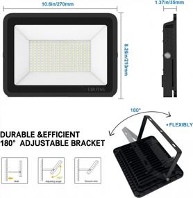 img 3 attached to Super Bright 150W LED Floodlights For Ultimate Outdoor Security - Waterproof, Easy To Install, 18000 Lumens And Daylight White