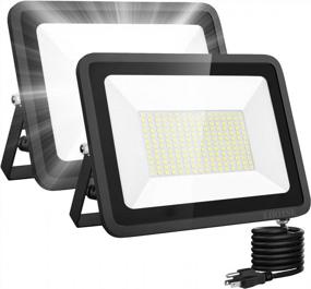 img 4 attached to Super Bright 150W LED Floodlights For Ultimate Outdoor Security - Waterproof, Easy To Install, 18000 Lumens And Daylight White