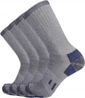 4 pack women's merino wool outdoor hiking trail crew socks by enerwear - comfort & durability for your adventures! logo