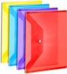 organize with ease: 4 pack clear plastic envelopes with snap closure, perfect for school and office filing - leobro us letter a4 size logo