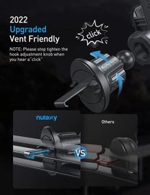 img 2 attached to 📱 Nulaxy [2022 Upgraded] Car Phone Holder Mount - Vent Friendly Design, Universal Fit for Vents, Hands Free Vent Phone Holder, Compatible with 99% Phones, Black