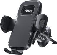 📱 nulaxy [2022 upgraded] car phone holder mount - vent friendly design, universal fit for vents, hands free vent phone holder, compatible with 99% phones, black logo