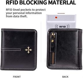 img 1 attached to Womens Blocking Compact Bifold Leather Women's Handbags & Wallets - Wallets