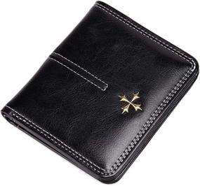 img 4 attached to Womens Blocking Compact Bifold Leather Women's Handbags & Wallets - Wallets