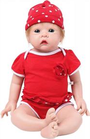 img 4 attached to Realistic 18-Inch Full Body Silicone Baby Doll With Hair - Soft Newborn Reborn Dolls Made Of Silicone Material, Not Vinyl - Girl