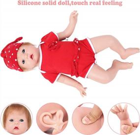 img 2 attached to Realistic 18-Inch Full Body Silicone Baby Doll With Hair - Soft Newborn Reborn Dolls Made Of Silicone Material, Not Vinyl - Girl