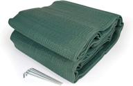 🏕️ high-quality reversible rv camper awning mat by camco - prevents dirt tracking - ideal for campsites, beaches, and picnics - 9' x 12', green (model 42820) logo