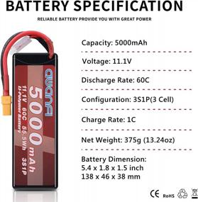 img 3 attached to AWANFI 3S Lipo Battery 11.1V 5000MAh 60C RC Battery Pack With XT90 Plug For RC Cars Truck Boat Airplane(2 Packs)