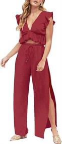 img 4 attached to FANCYINN Women's Drawstring Jumpsuits: Fashionable Outfits for Stylish Women