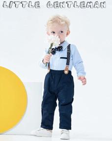 img 3 attached to Наряд для новорожденного мальчика - детский комбинезон с буквенным принтом, комплект длинных штанов и шляпа - одежда для малышей из 3 предметов для маленьких мальчиков