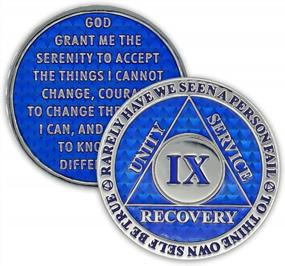 img 4 attached to Blue Triplate 9 Year Sobriety Coin: AA Recovery Anniversary Token For A Lasting Legacy