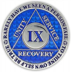 img 3 attached to Blue Triplate 9 Year Sobriety Coin: AA Recovery Anniversary Token For A Lasting Legacy