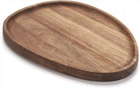 img 3 attached to 10.2X7.7X0.8 Inch Acacia Wood Serving Tray Platter Plate For Snacks, Bread, Fruit Salad & Cheese Board