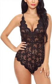 img 4 attached to JuicyRose Women One Piece Bodysuit Lingerie Teddy Plus Size