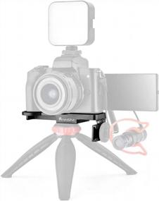 img 4 attached to Удлинительная опорная пластина ANNSM M50, монтажная пластина со складным креплением для холодного башмака для микрофона / светодиодной лампы для видеосъемки, поддерживающей как вертикальный, так и горизонтальный режим съемки для Canon EOS M50