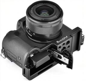 img 1 attached to Удлинительная опорная пластина ANNSM M50, монтажная пластина со складным креплением для холодного башмака для микрофона / светодиодной лампы для видеосъемки, поддерживающей как вертикальный, так и горизонтальный режим съемки для Canon EOS M50